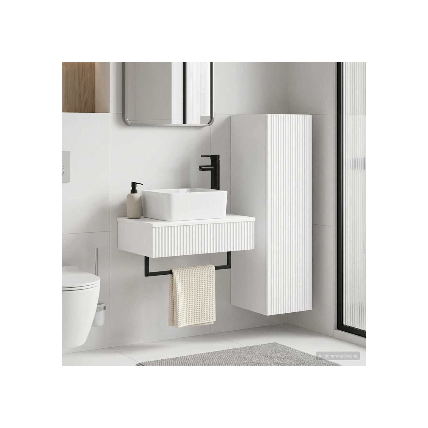 Ensemble de mobilier de salle de bain 2 pc Blanc
