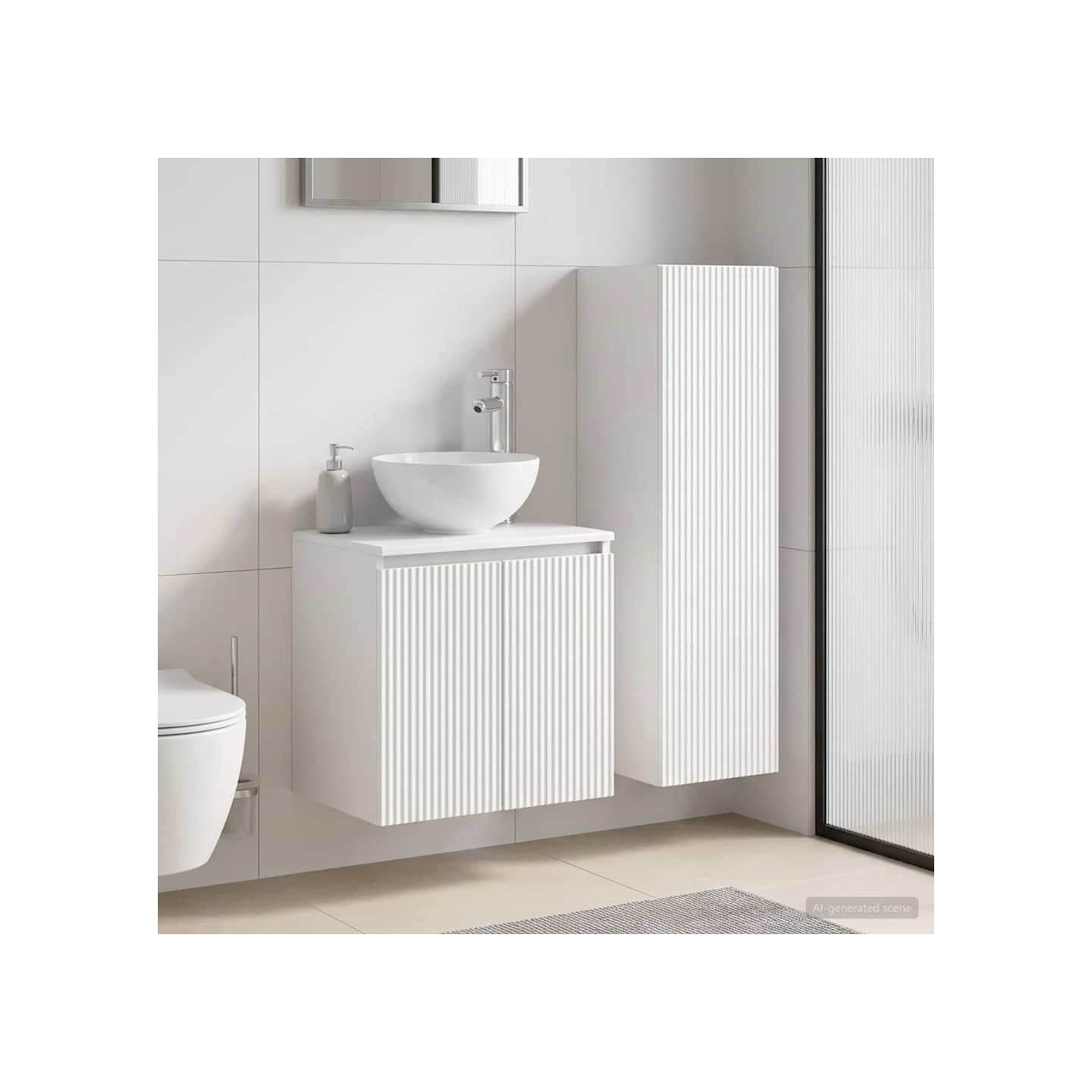 Ensemble de mobilier de salle de bain 2 pc Blanc