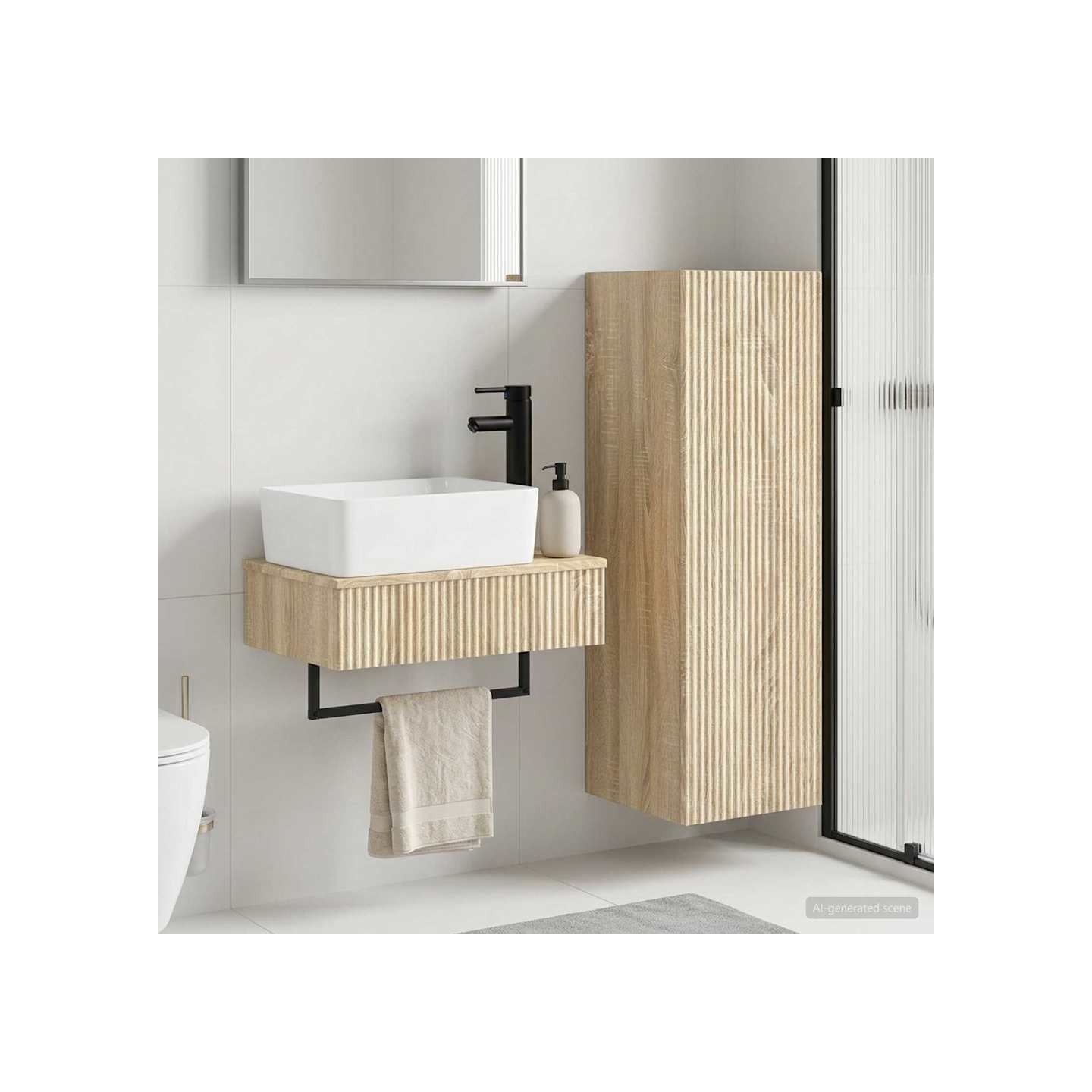 Ensemble de mobilier de salle de bain 2 pc Chêne Sonoma