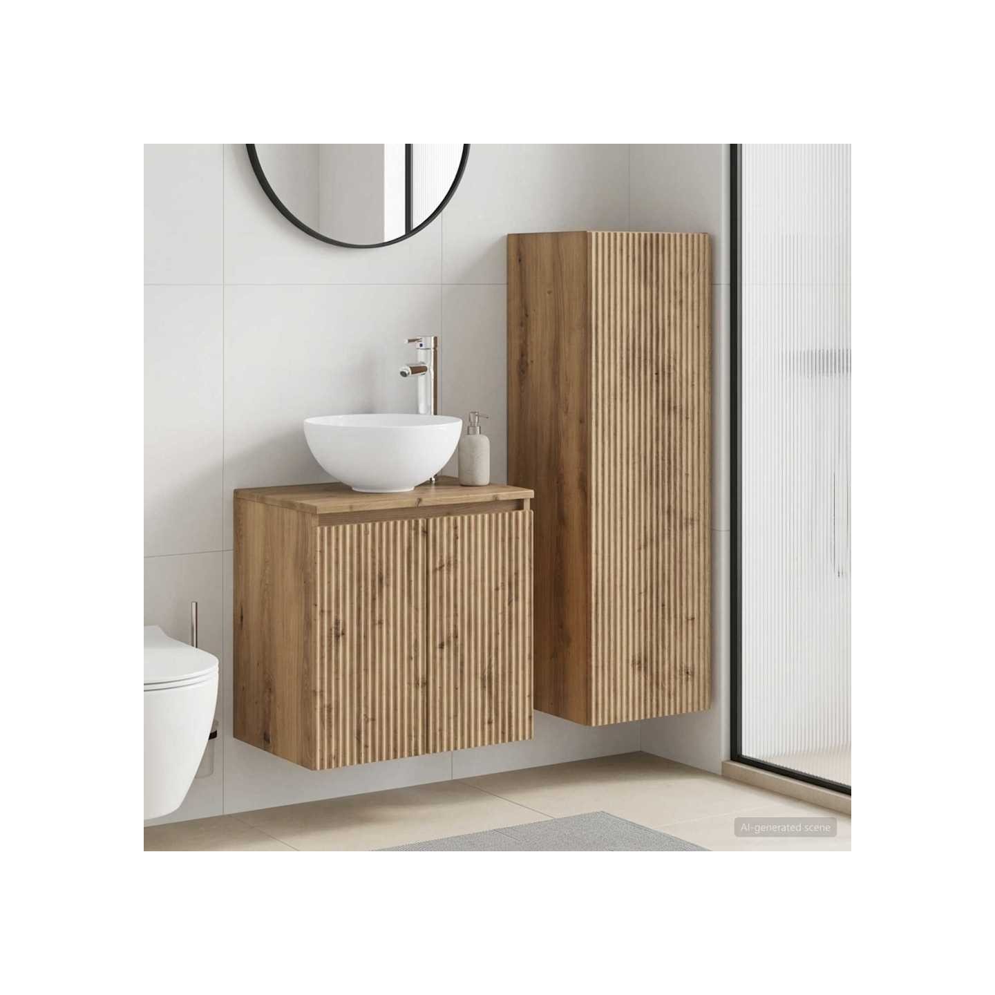 Ensemble de mobilier de salle de bain 2 pc Chêne artisanal