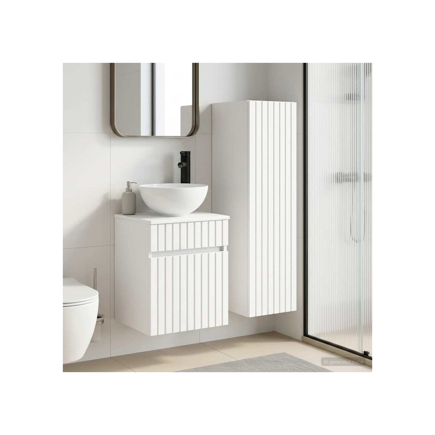 Ensemble de mobilier de salle de bain 2 pc Blanc