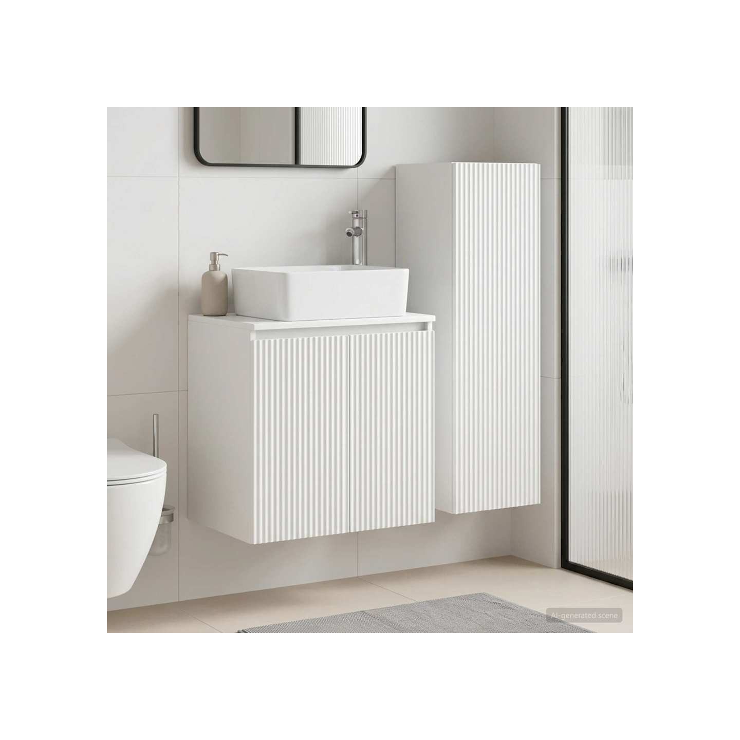 Ensemble de mobilier de salle de bain 2 pc Blanc