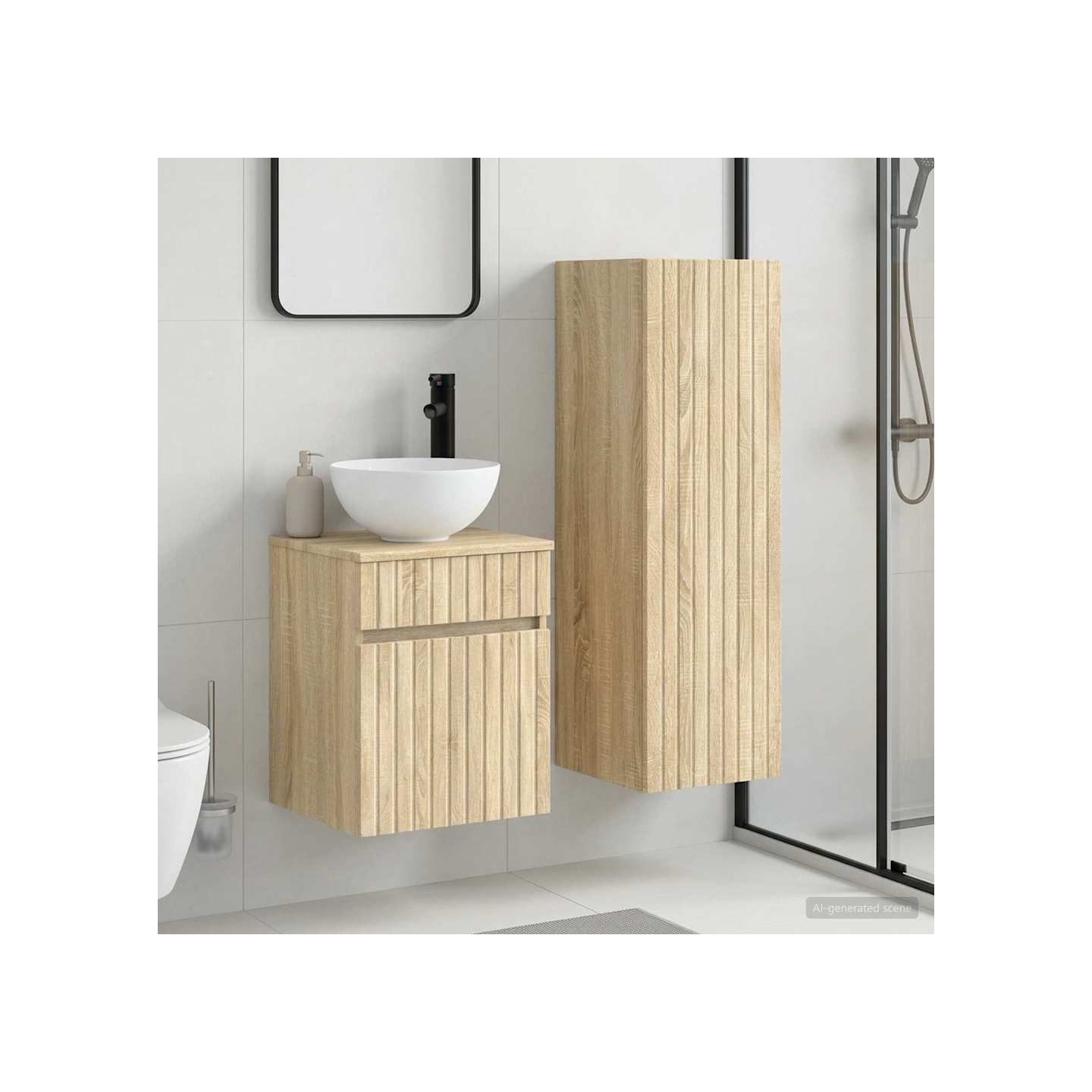 Ensemble de mobilier de salle de bain 2 pc Chêne Sonoma