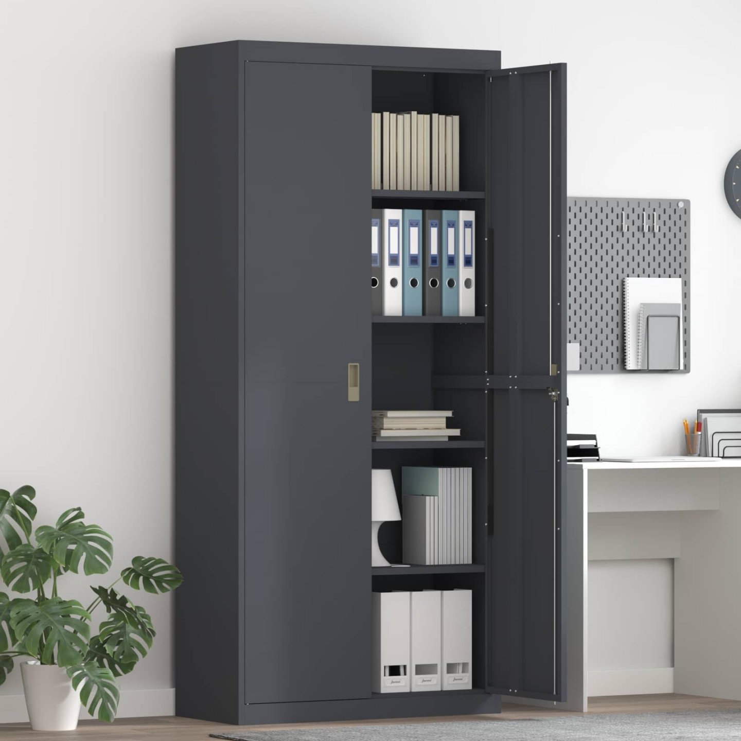 Armoire de rangement Anthracite 90 x 40 x 200 cm Acier
