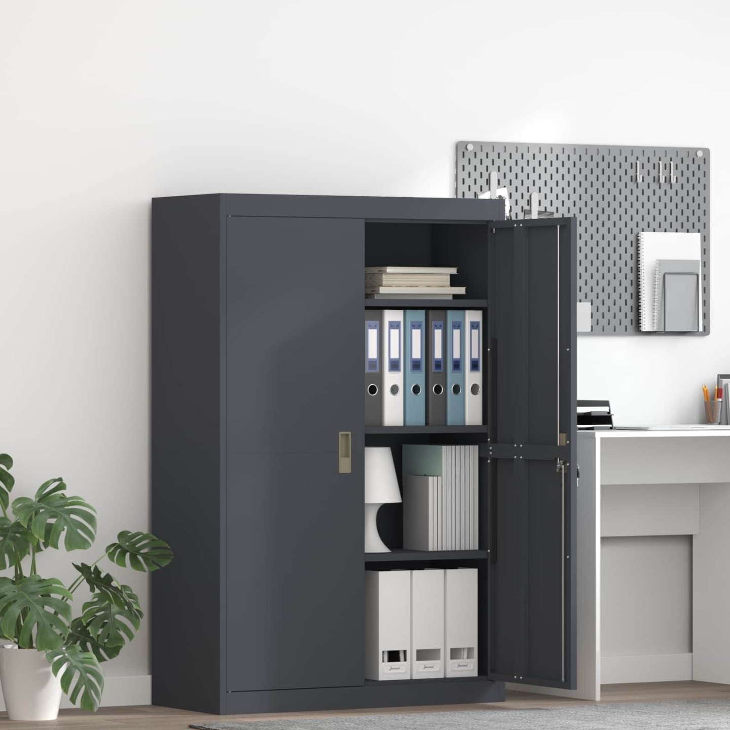 Armoire de rangement Anthracite 90 x 40 x 140 cm Acier