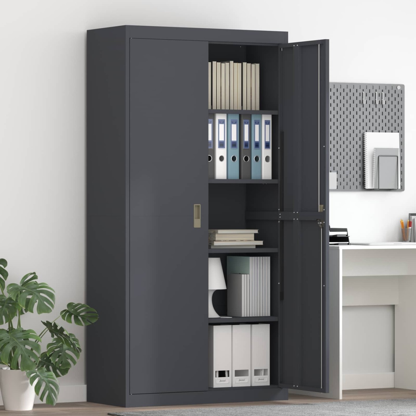 Armoire de rangement Anthracite 90 x 40 x 180 cm Acier