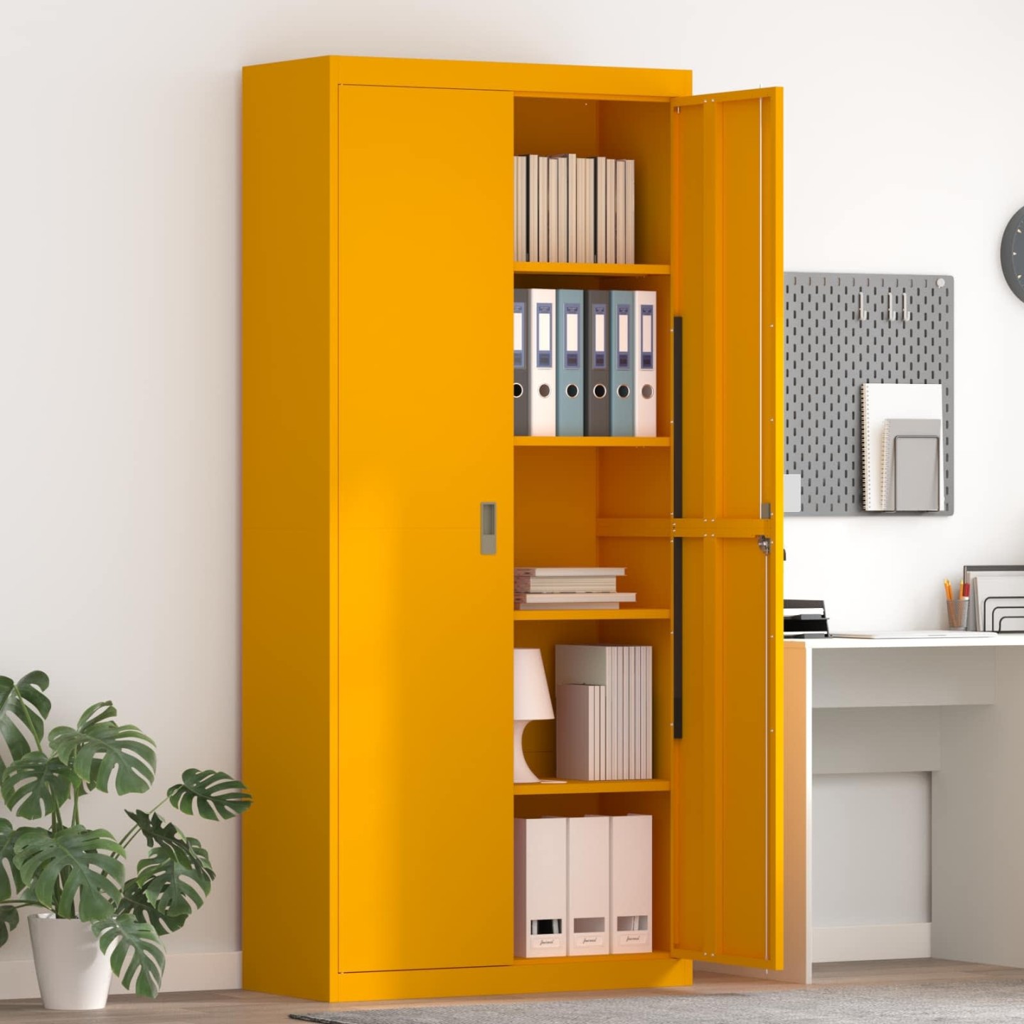 Armoire de rangement Jaune moutarde 90 x 40 x 200 cm Acier