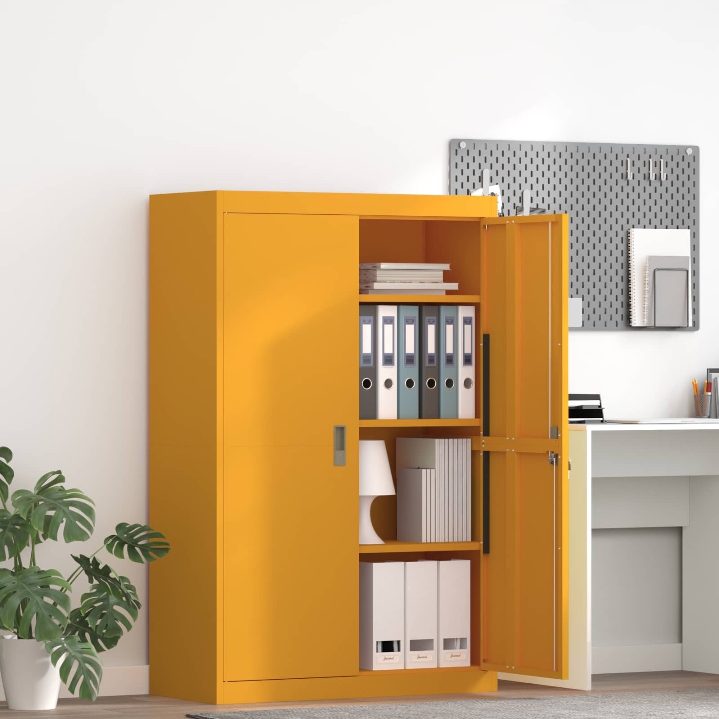 Armoire de rangement Jaune moutarde 90 x 40 x 140 cm Acier