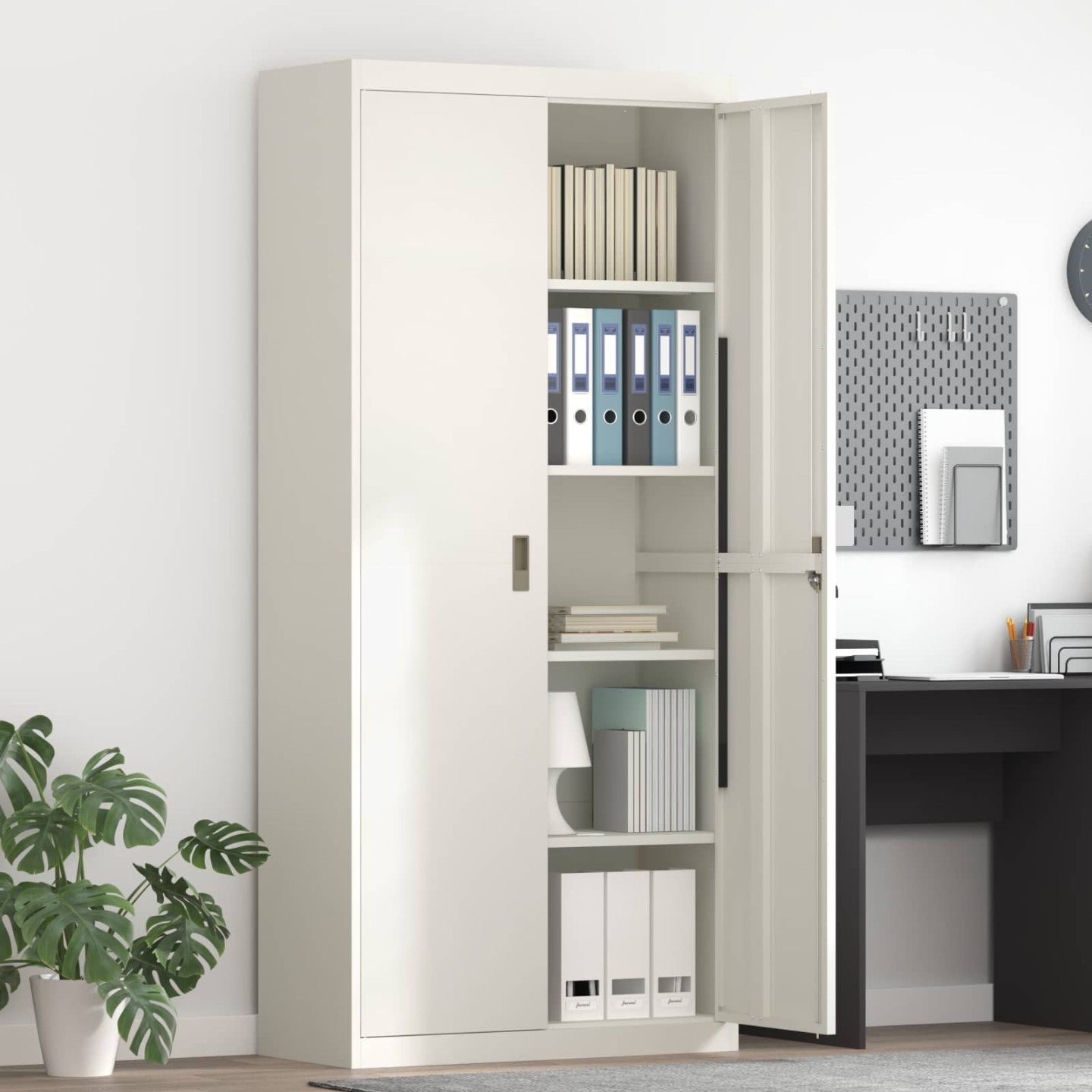 Armoire de rangement Blanc 90 x 40 x 200 cm Acier