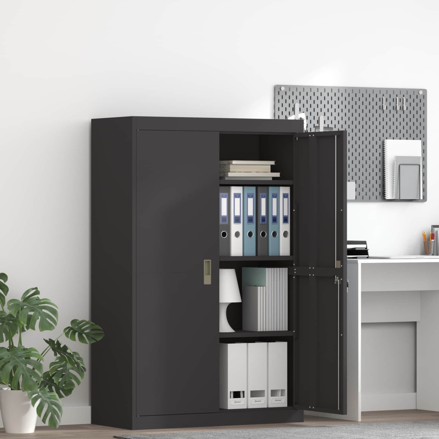 Armoire de rangement Noir 90 x 40 x 140 cm Acier