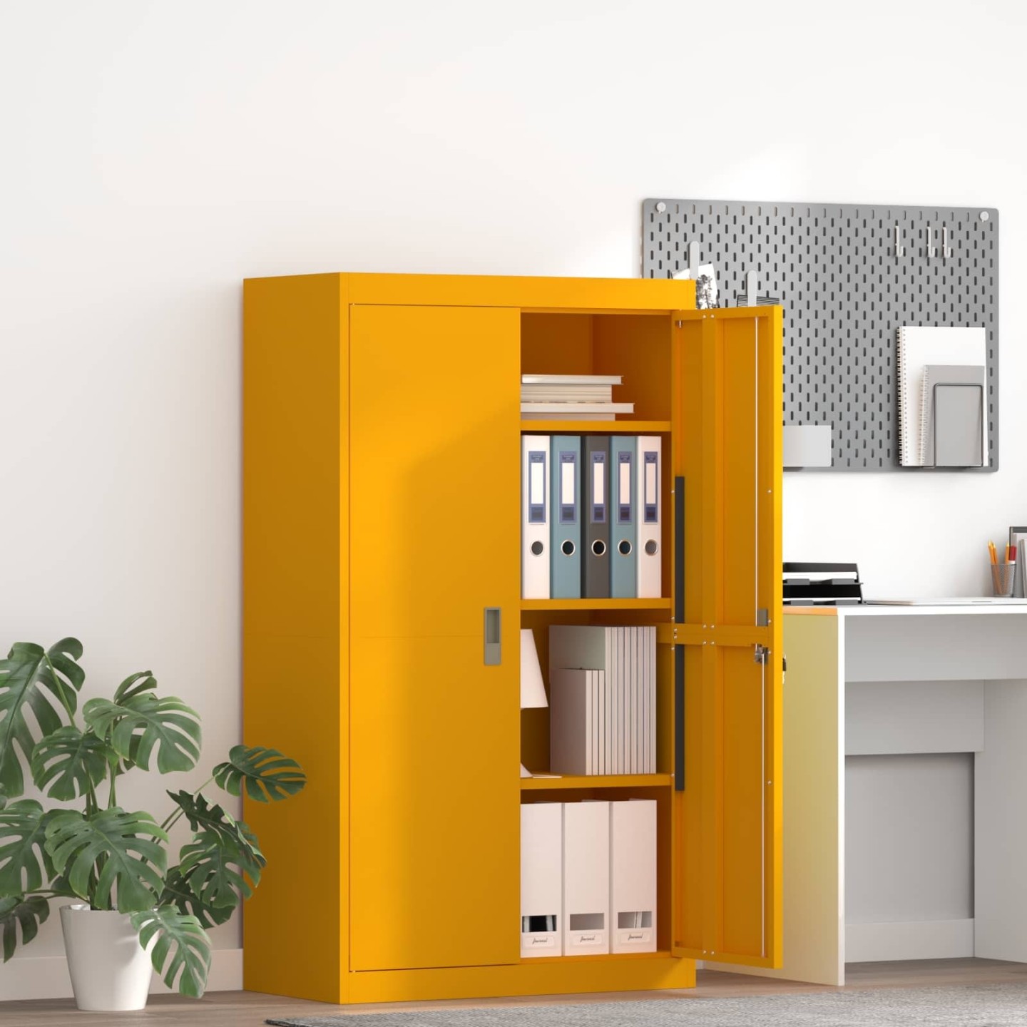 Armoire de rangement Jaune moutarde 80 x 40 x 140 cm Acier