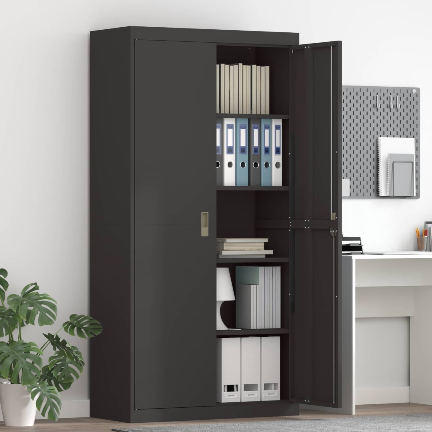 Armoire de rangement Noir 90 x 40 x 180 cm Acier