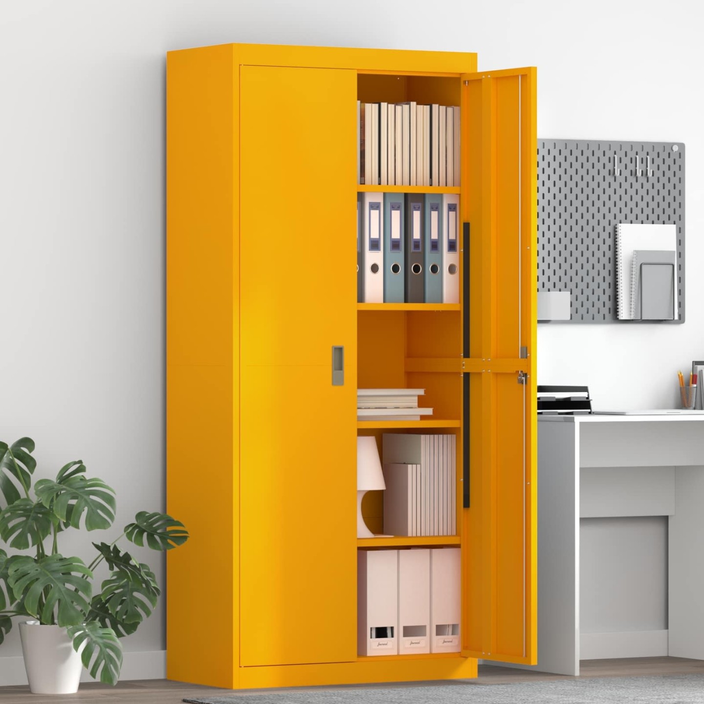 Armoire de rangement Jaune moutarde 80 x 40 x 180 cm Acier