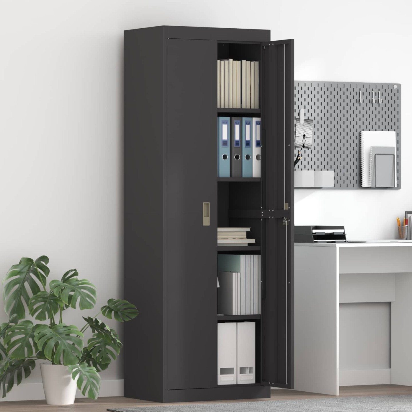 Armoire de rangement Noir 60 x 40 x 180 cm Acier