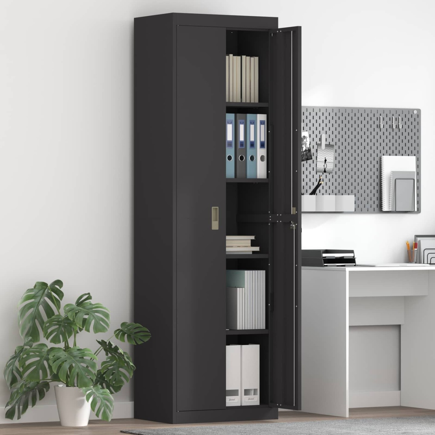 Armoire de rangement Noir 60 x 40 x 200 cm Acier