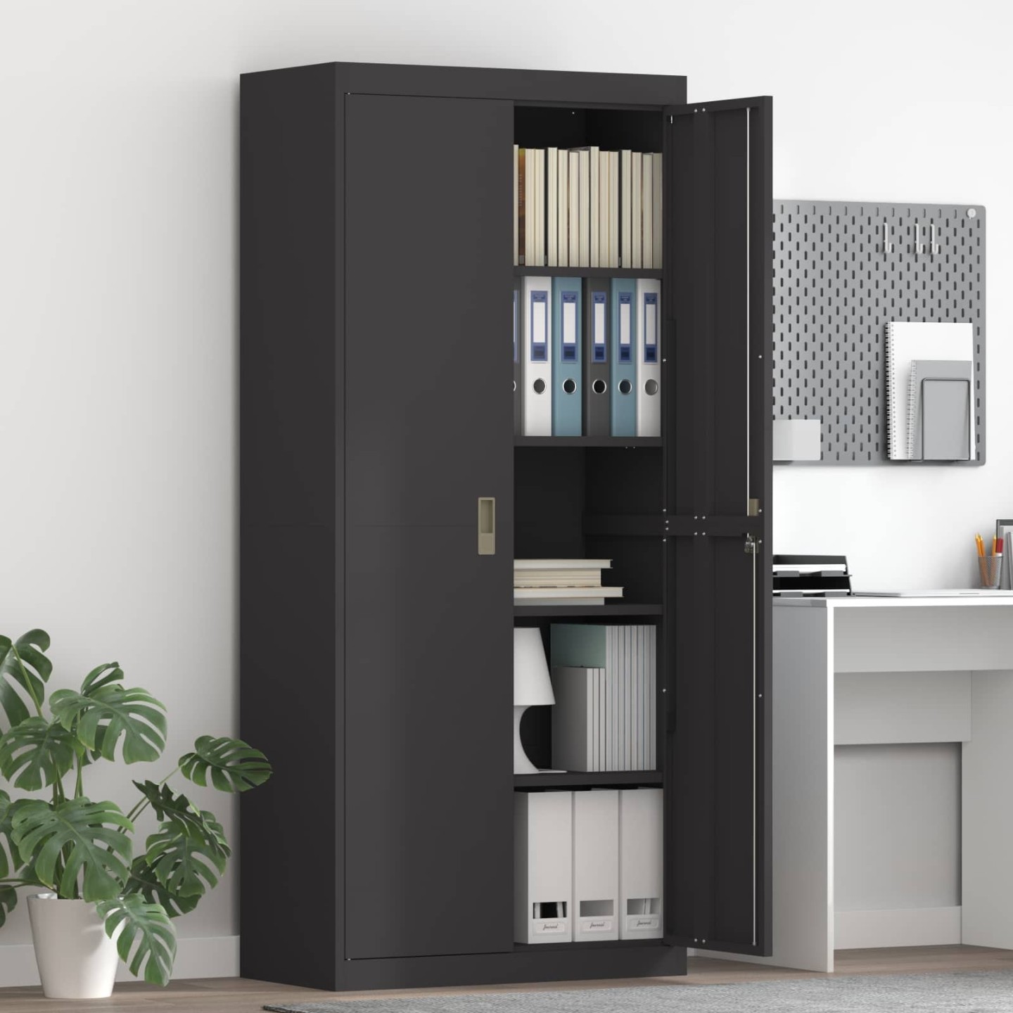 Armoire de rangement Noir 80 x 40 x 180 cm Acier