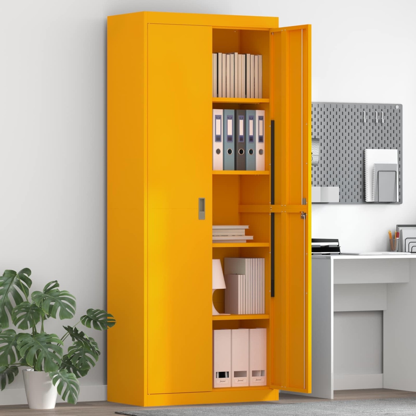 Armoire de rangement Jaune moutarde 80 x 40 x 200 cm Acier