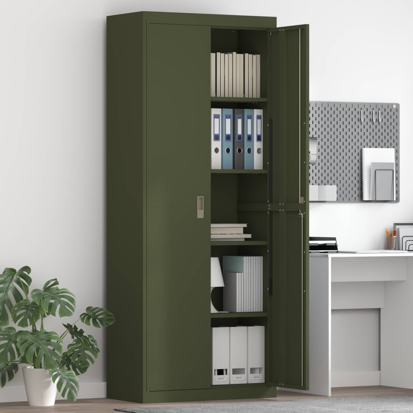 Armoire de rangement Vert olive 80 x 40 x 200 cm Acier