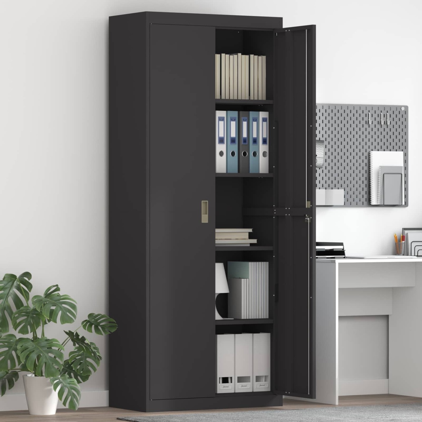 Armoire de rangement Noir 80 x 40 x 200 cm Acier