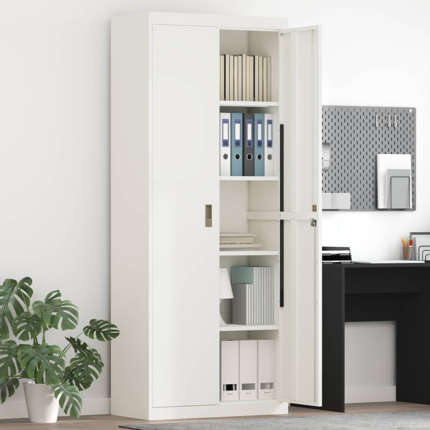 Armoire de rangement Blanc 80 x 40 x 200 cm Acier