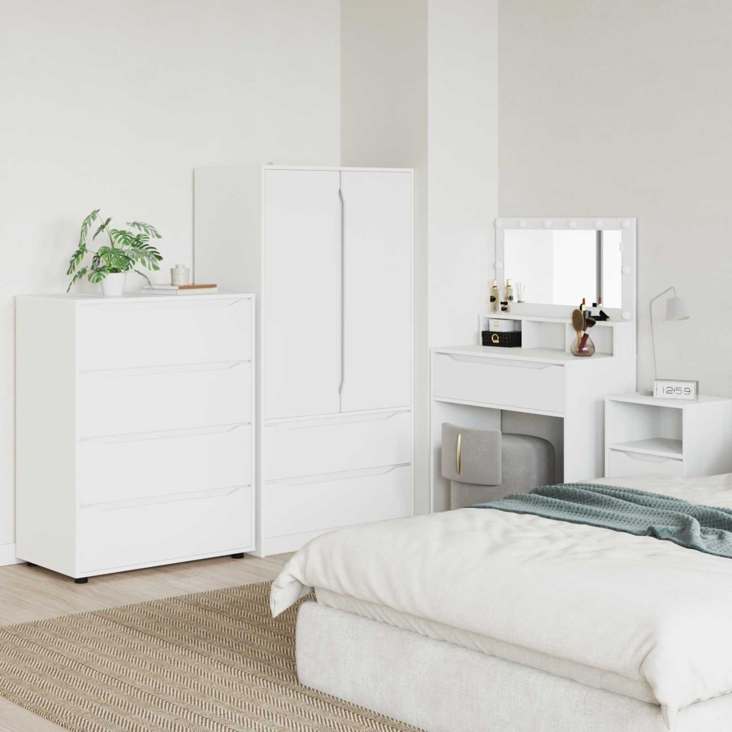 Armoires de rangement 80 x 48 x 105 cm Bois d'ingénierie Blanc