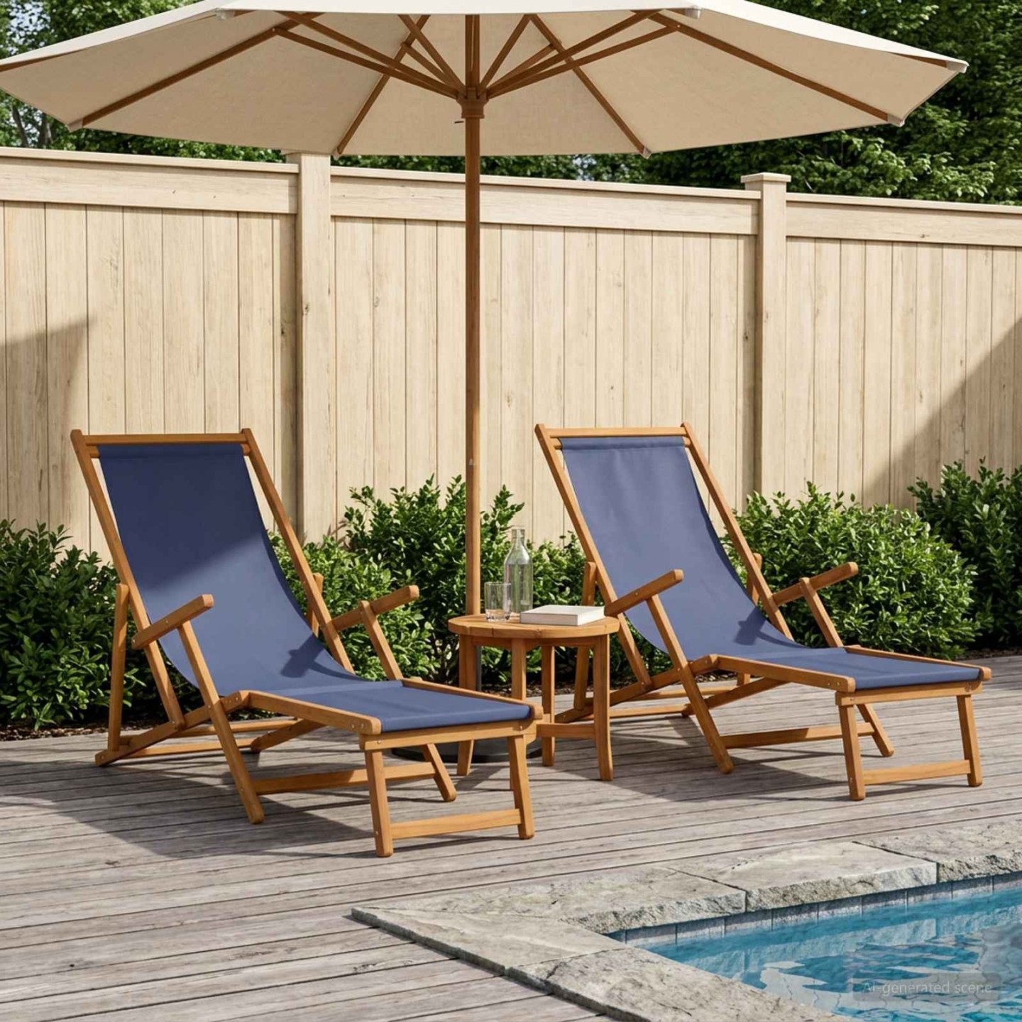 Chaise longue pliante 2 pcs 3 Position Bois d'eucalyptus massif