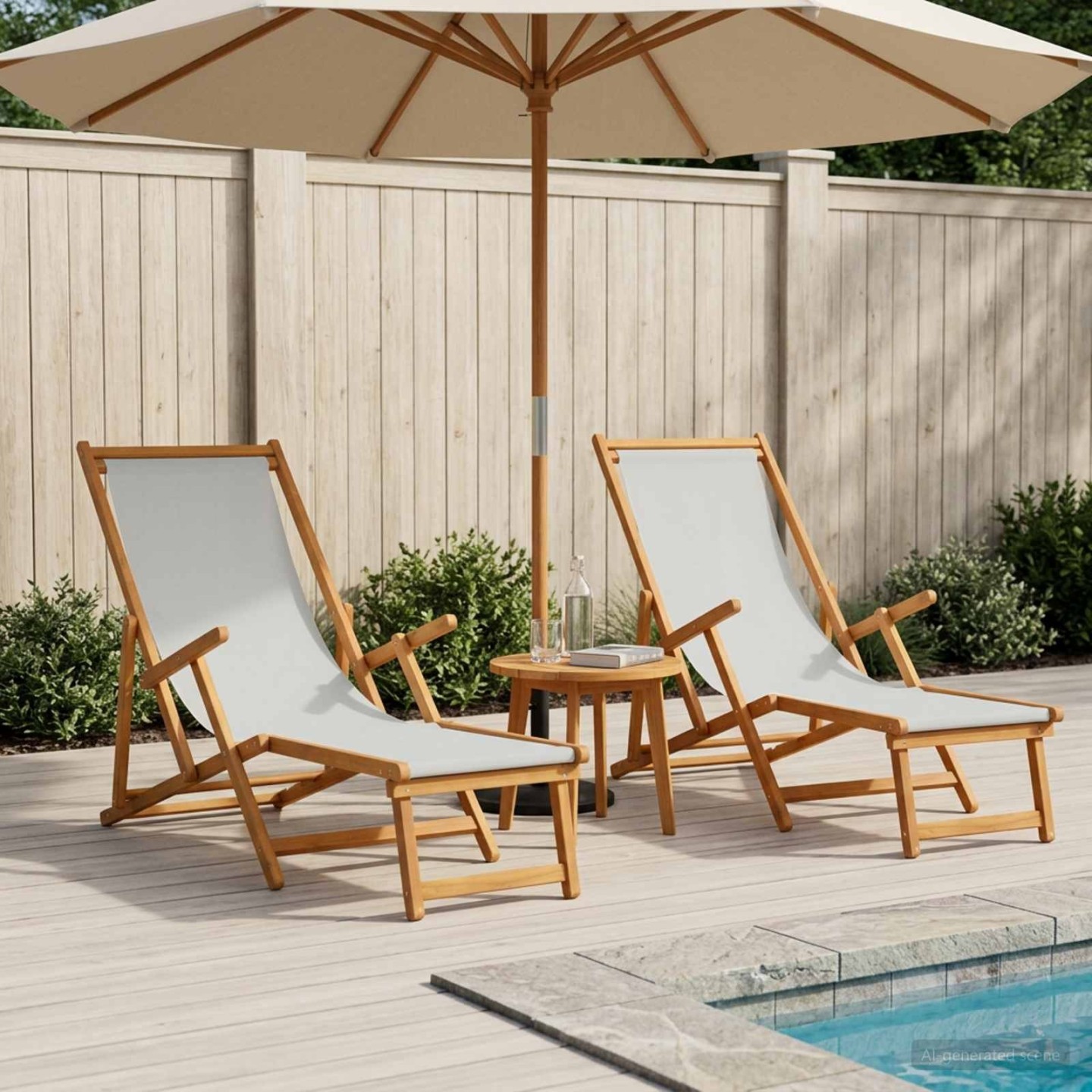Chaise longue pliante 2 pcs 3 Position Bois d'eucalyptus massif