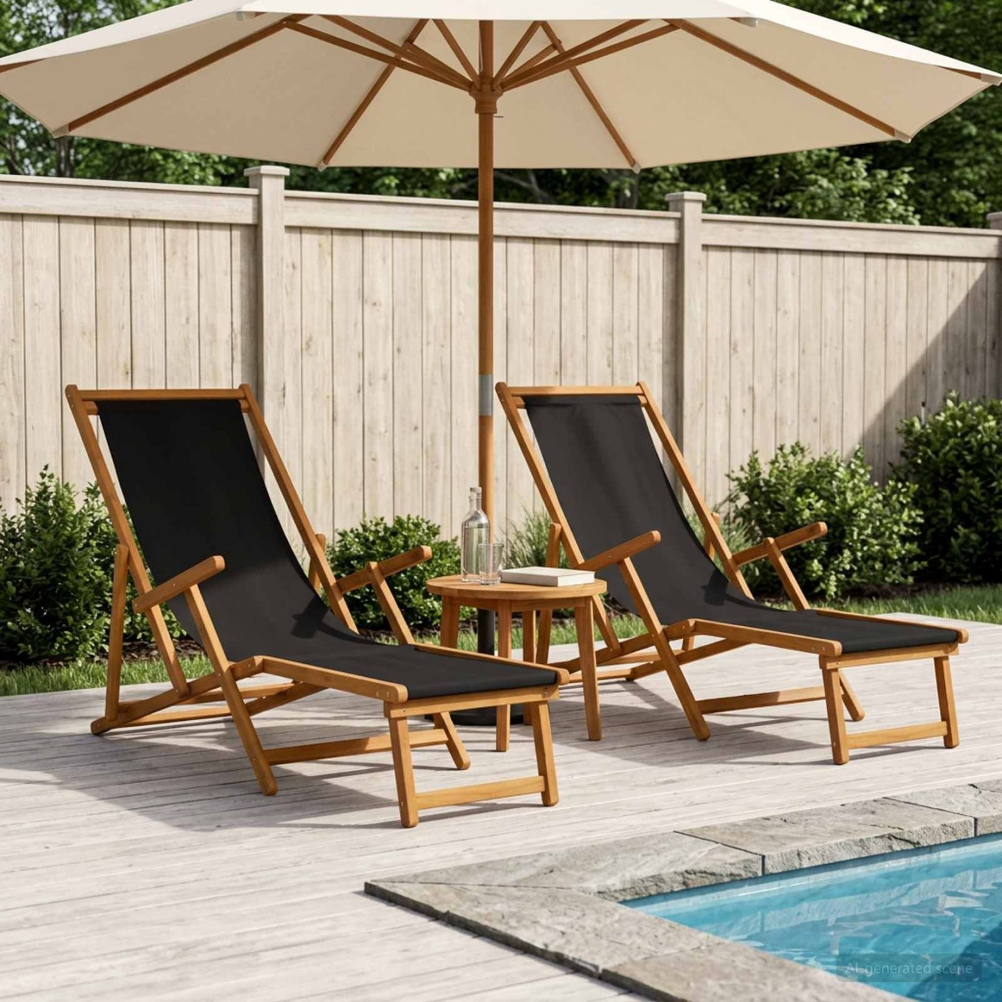 Chaise longue pliante 2 pcs 3 Position Bois d'eucalyptus massif