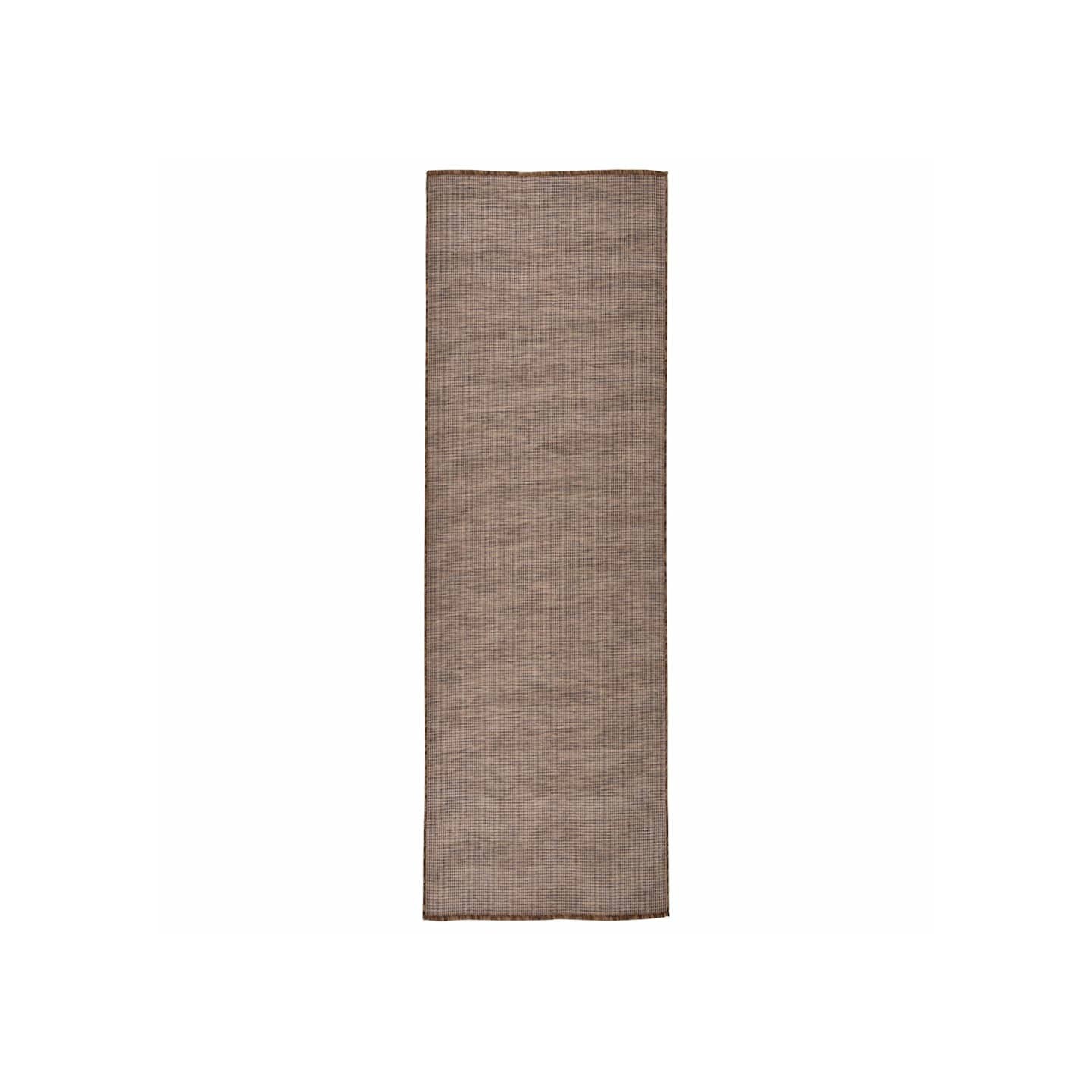 Tapis à tissage plat d'extérieur 80x250 cm Marron