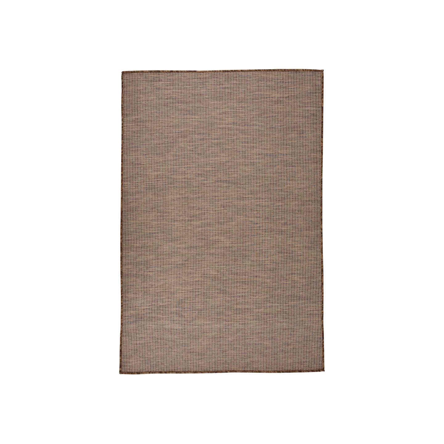 Tapis à tissage plat d'extérieur 120x170 cm Marron