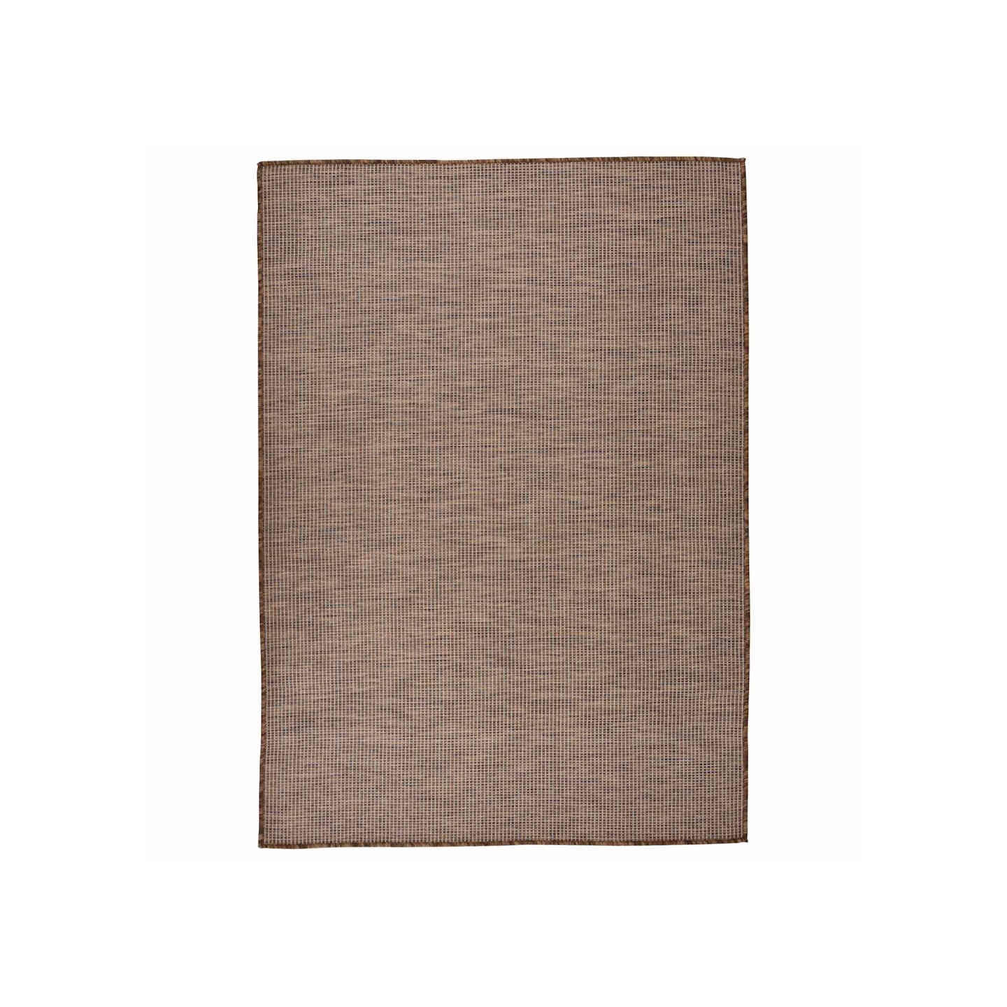 Tapis à tissage plat d'extérieur 140x200 cm Marron