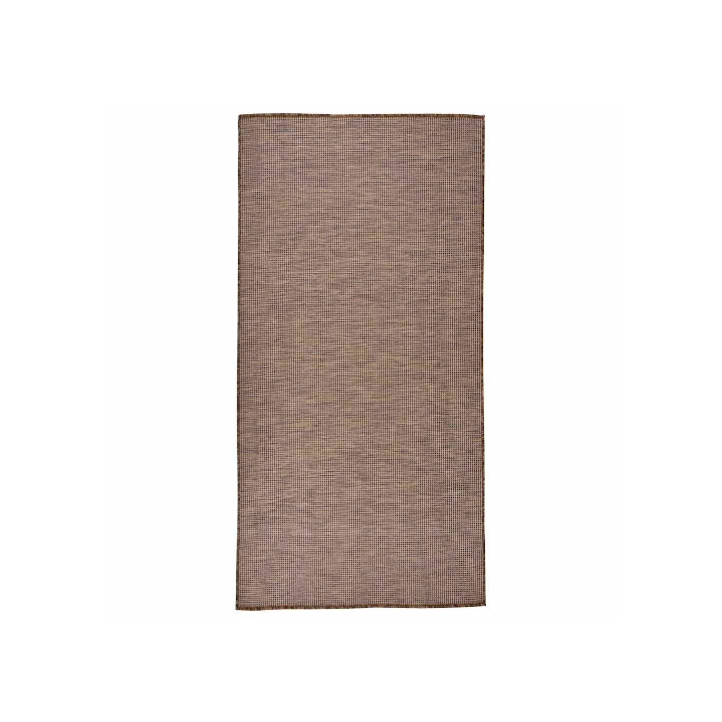 Tapis à tissage plat d'extérieur 100x200 cm Marron