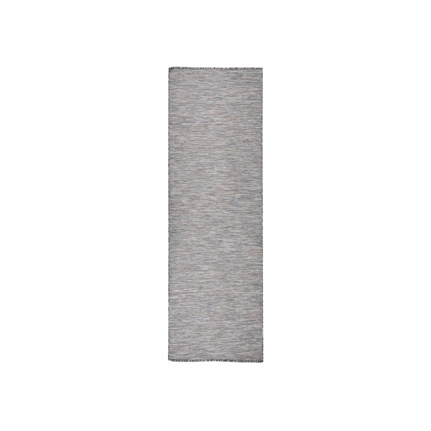 Tapis à tissage plat d'extérieur 80x250 cm Marron et bleu
