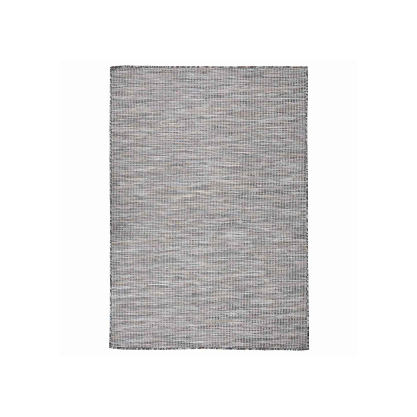 Tapis à tissage plat d'extérieur 140x200 cm Marron et bleu