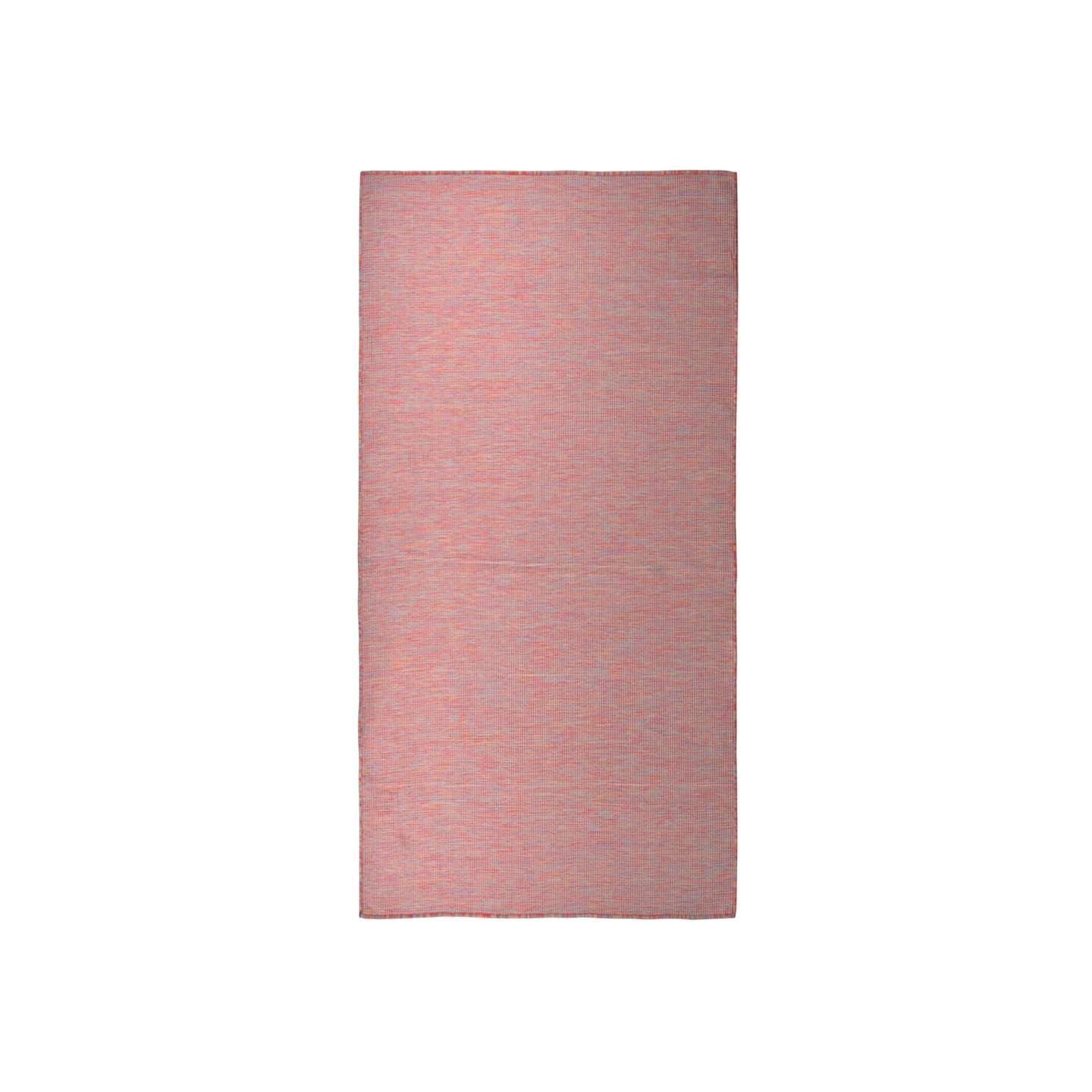 Tapis à tissage plat d'extérieur 100x200 cm Rouge