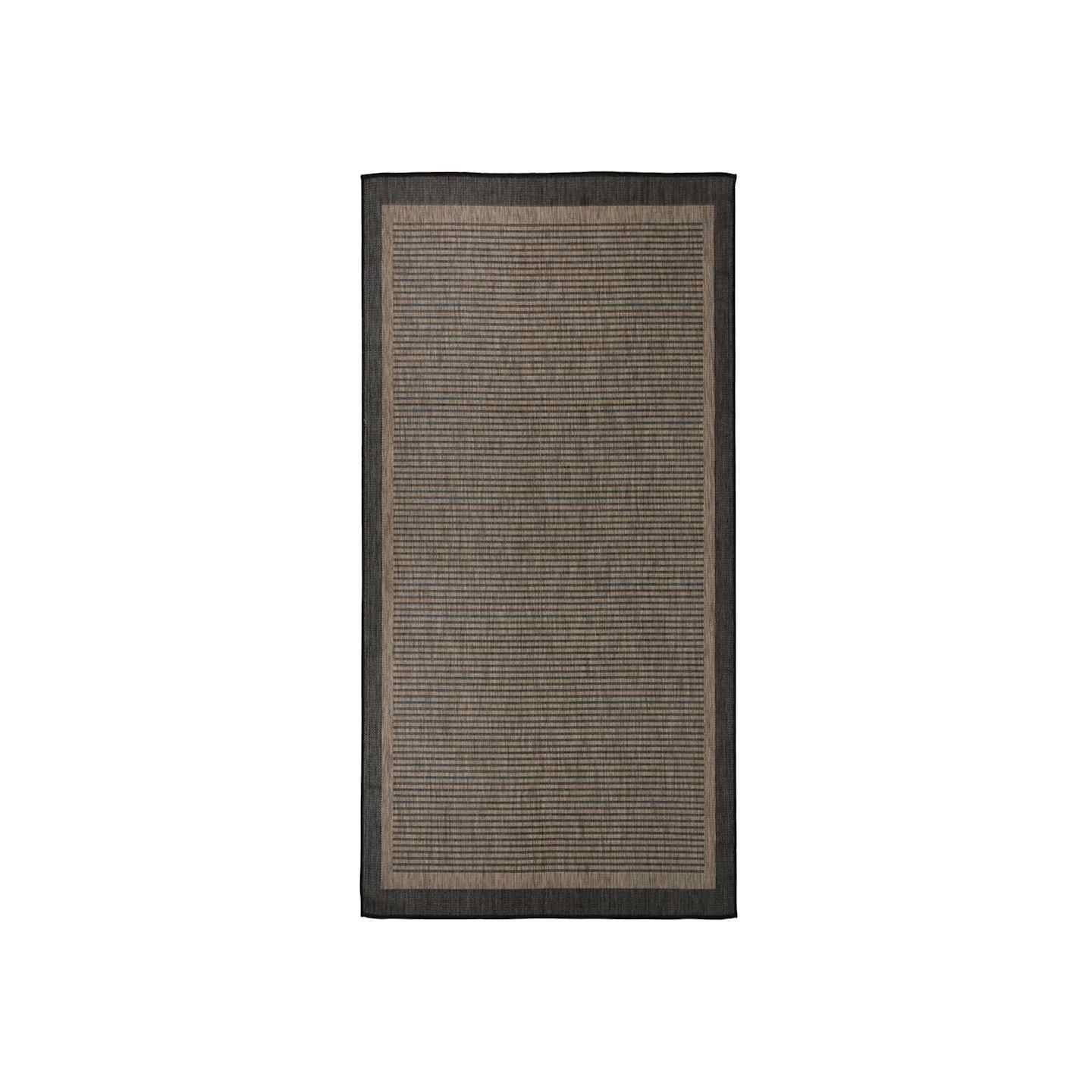 Tapis à tissage plat d'extérieur 100x200 cm Marron foncé