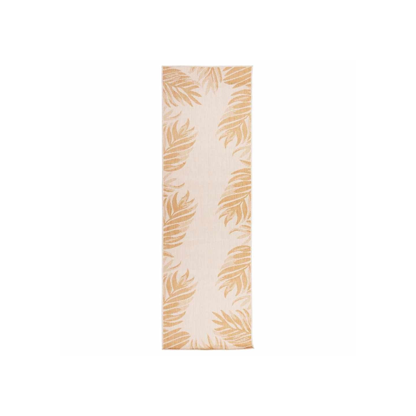 Tapis à tissage plat d'extérieur 80x250 cm Motif de feuille