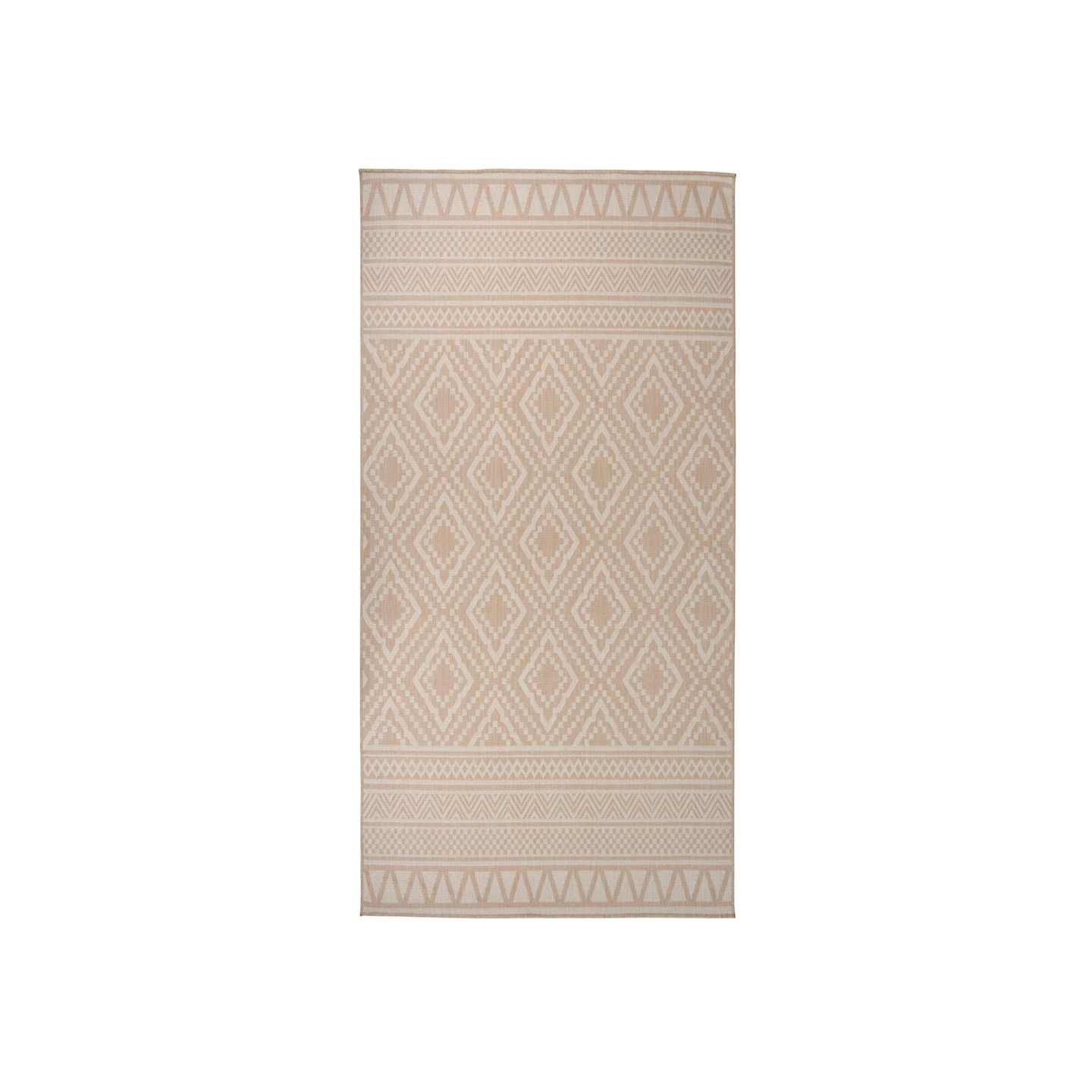 Tapis à tissage plat d'extérieur 100x200 cm Rayures brunes