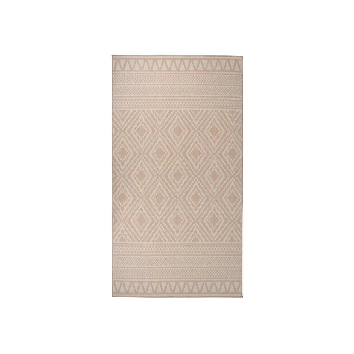 Tapis à tissage plat d'extérieur 80x150 cm Rayures brunes