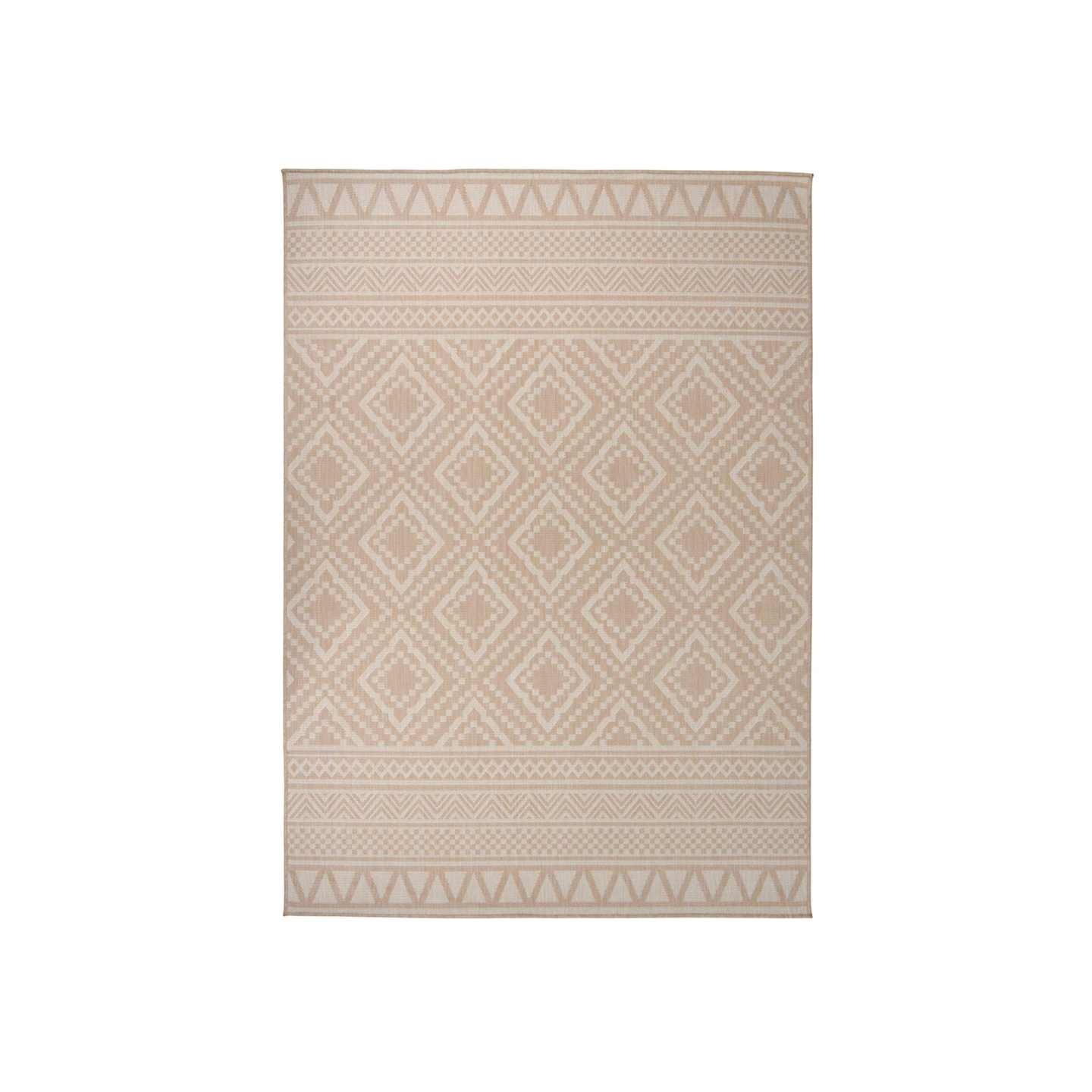 Tapis à tissage plat d'extérieur 120x170 cm Rayures brunes