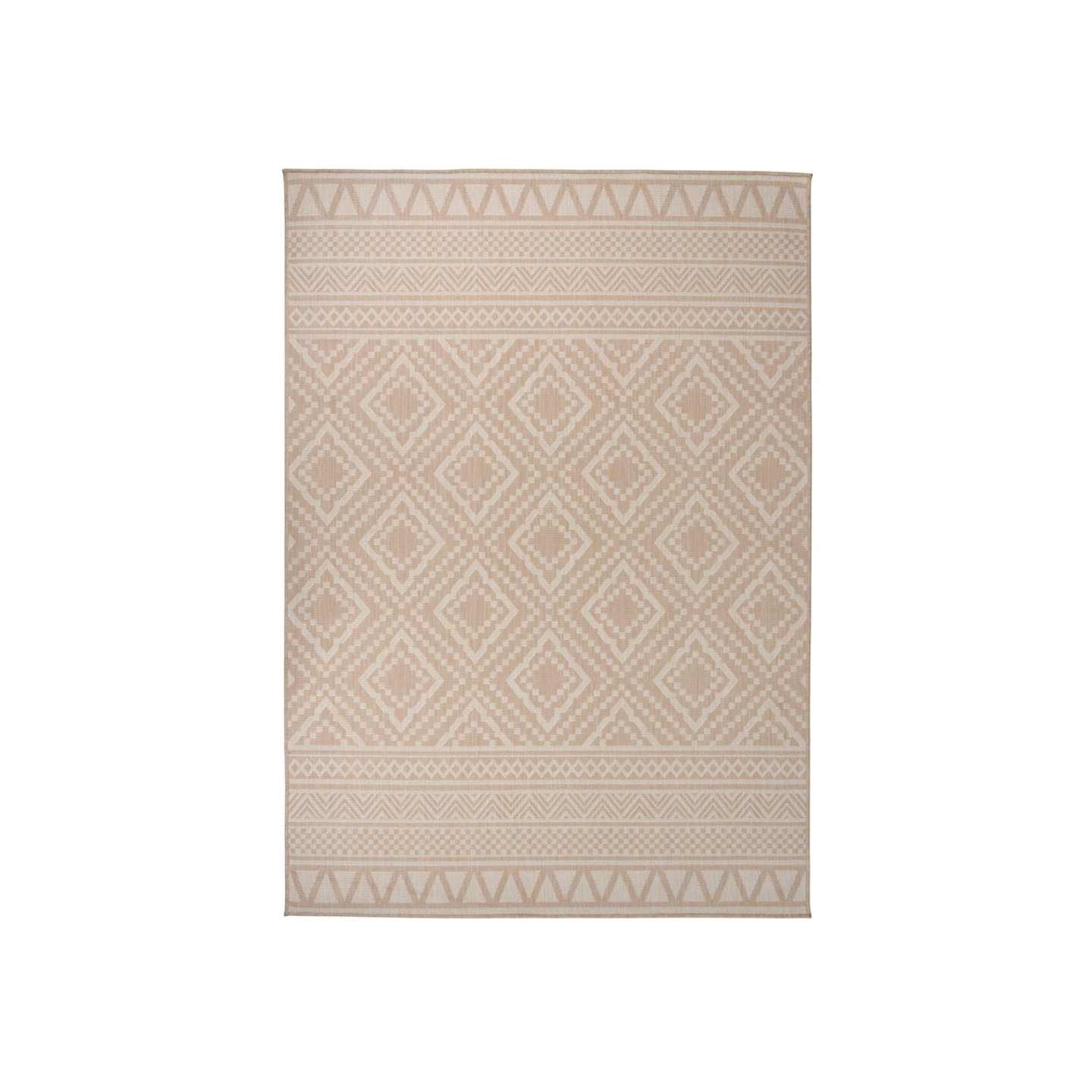 Tapis à tissage plat d'extérieur 140x200 cm Rayures brunes