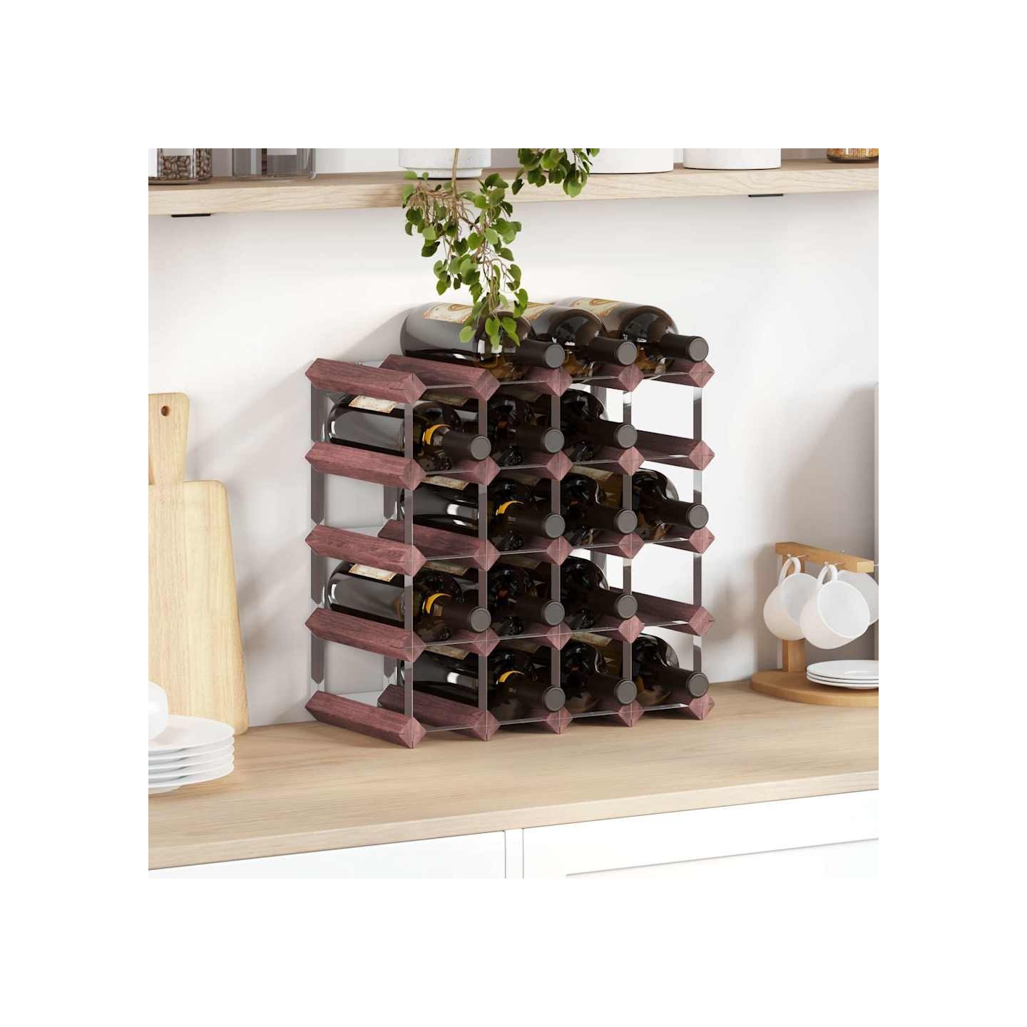 Casier à bouteilles pour 20 bouteilles Marron Bois pin solide