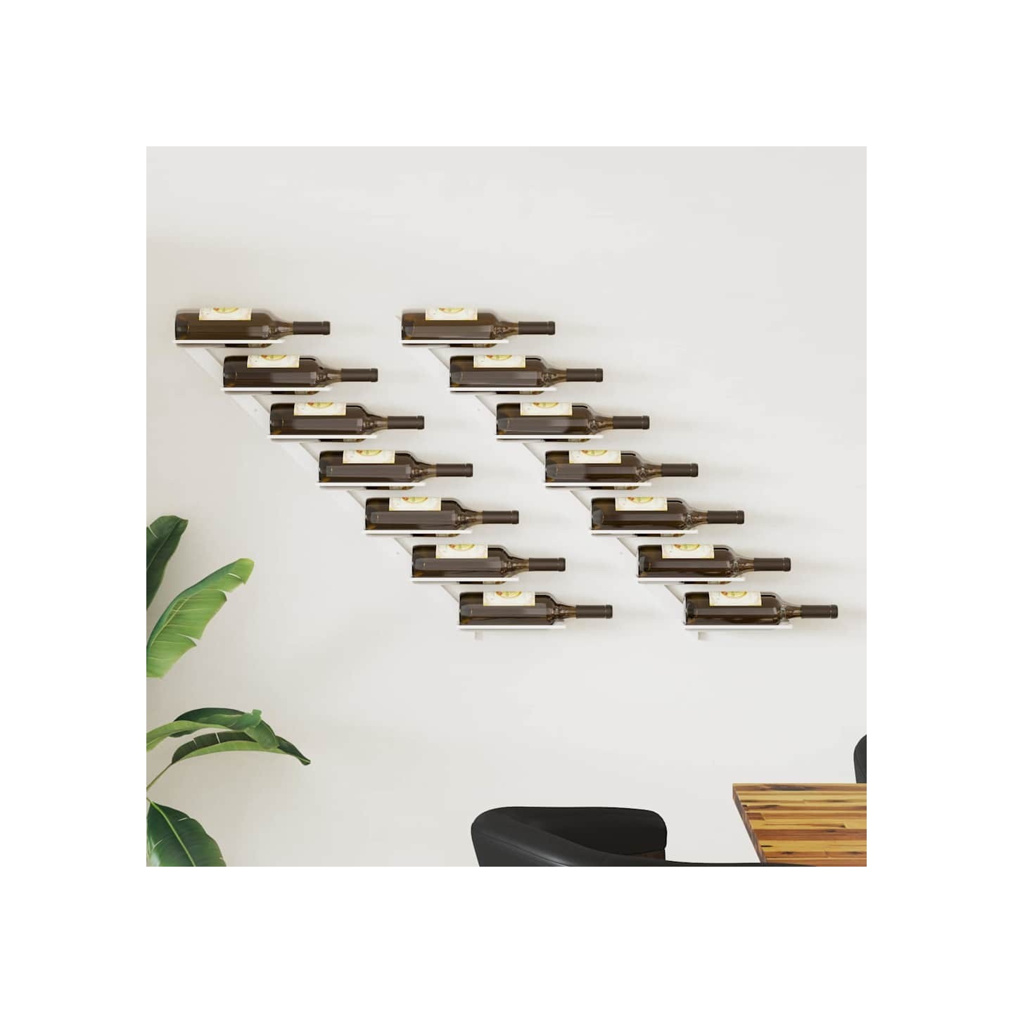 Casier à vin mural pour 7 bouteilles 2 pcs Blanc Métal