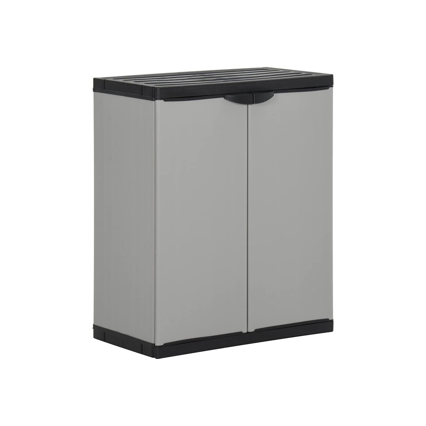 Armoire à déchets de jardin Gris et noir 68x40x85 cm PP