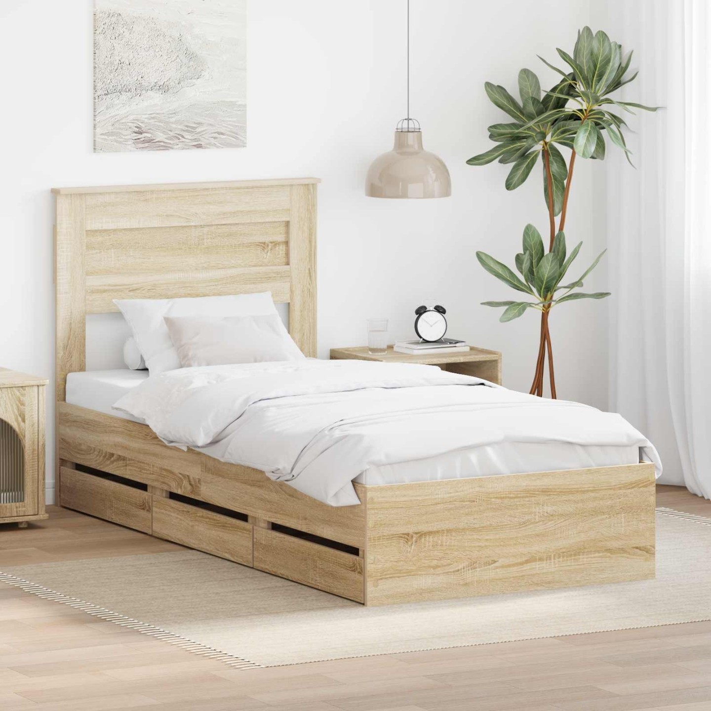 Cadre de lit Chêne Sonoma 100 x 200 cm Bois Ingénierie
