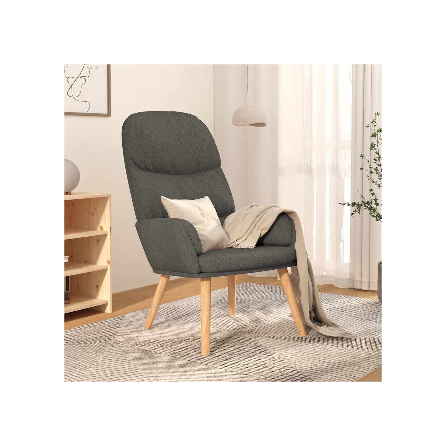 Chaise de relaxation Gris clair Tissu