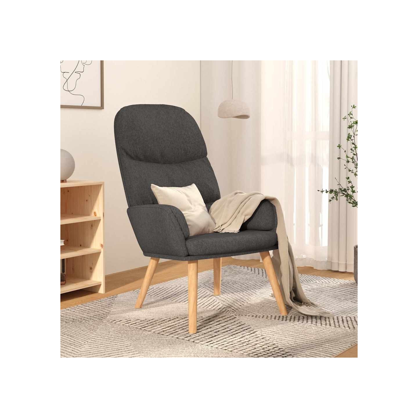 Chaise de relaxation Gris foncé Tissu