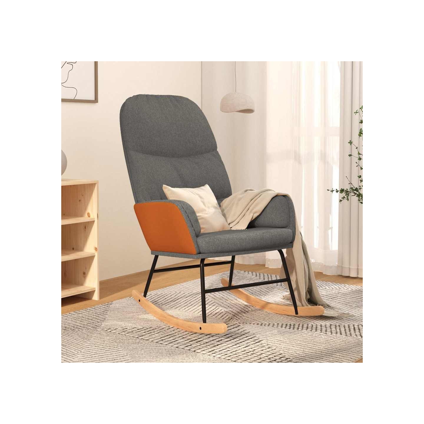Chaise à bascule Gris clair Tissu