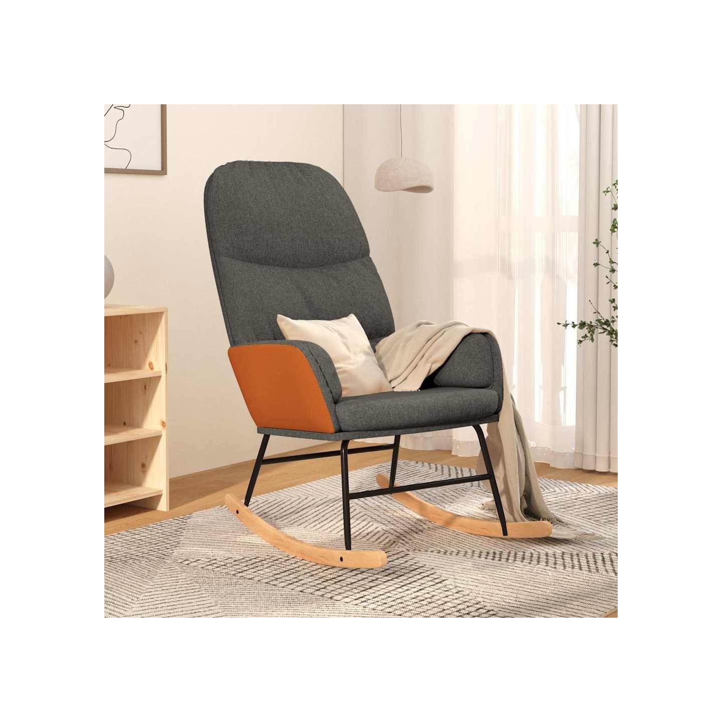 Chaise à bascule Gris foncé Tissu