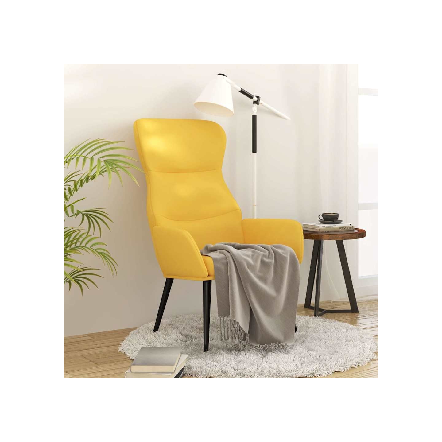 Chaise de relaxation Jaune moutarde Tissu